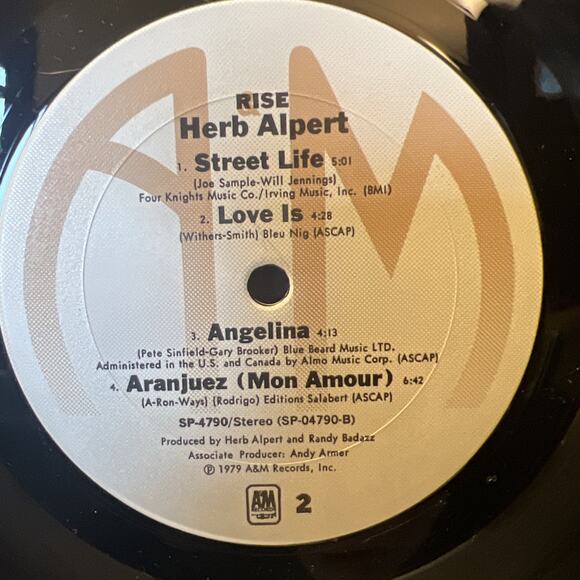 1979 HERB ALPERT and THE TIJUANA BRASS - RISE LP Ultrasonic Clean! Ex! - Picture 3 of 7